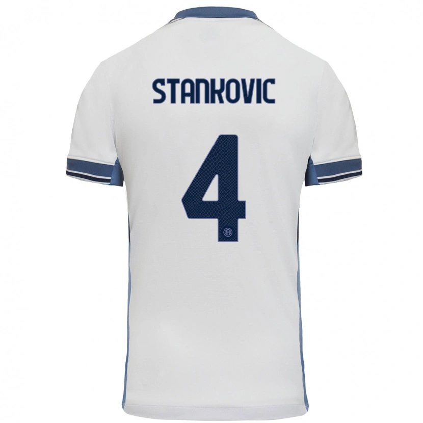 Danxen Dětské Aleksandar Stankovic #4 Bílá Šedá Daleko Hráčské Dresy 2024/25 Dres