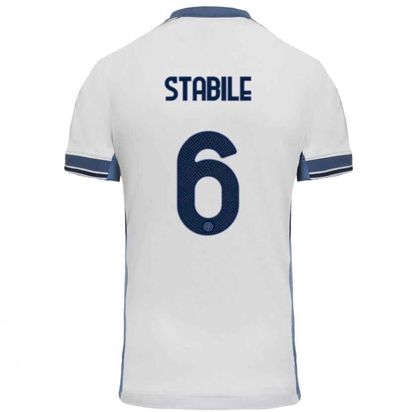 Danxen Dětské Giacomo Stabile #6 Bílá Šedá Daleko Hráčské Dresy 2024/25 Dres
