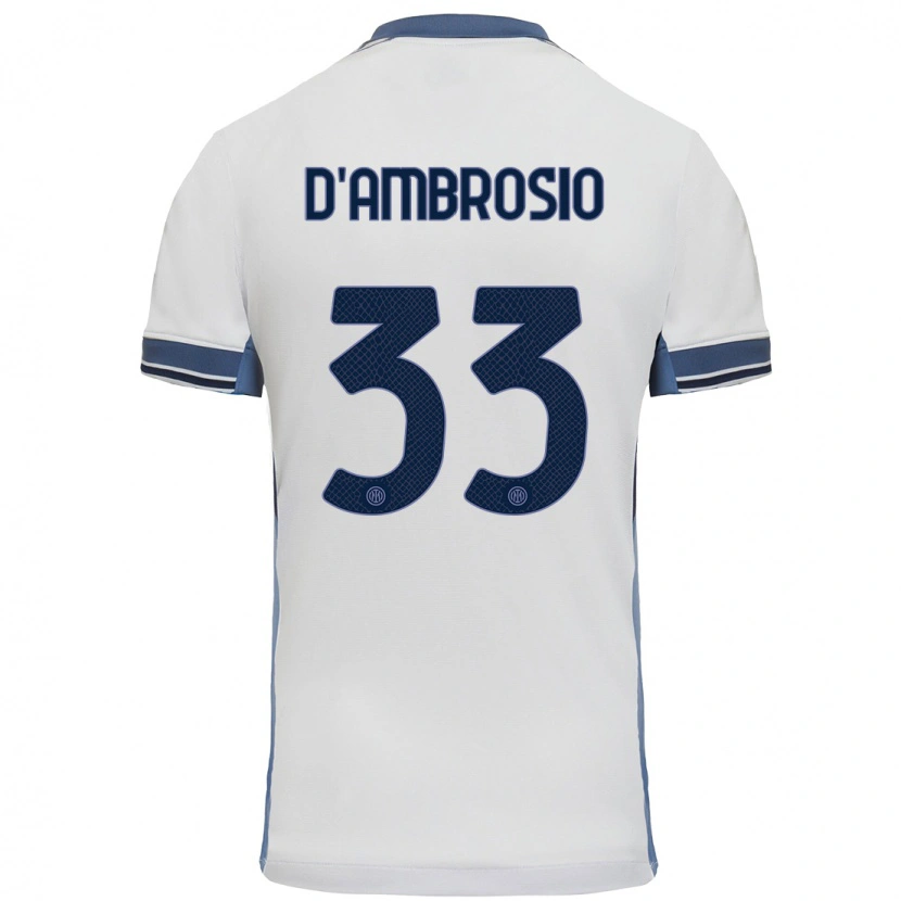 Danxen Dětské Danilo D'ambrosio #33 Bílá Šedá Daleko Hráčské Dresy 2024/25 Dres