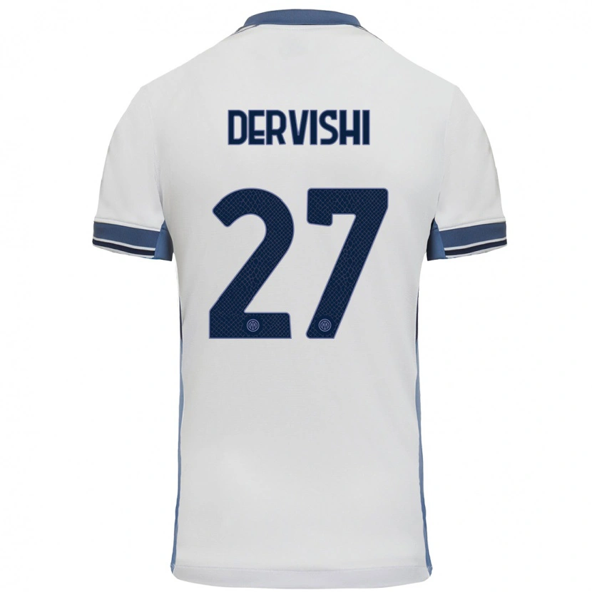 Danxen Dětské Kristian Dervishi #27 Bílá Šedá Daleko Hráčské Dresy 2024/25 Dres