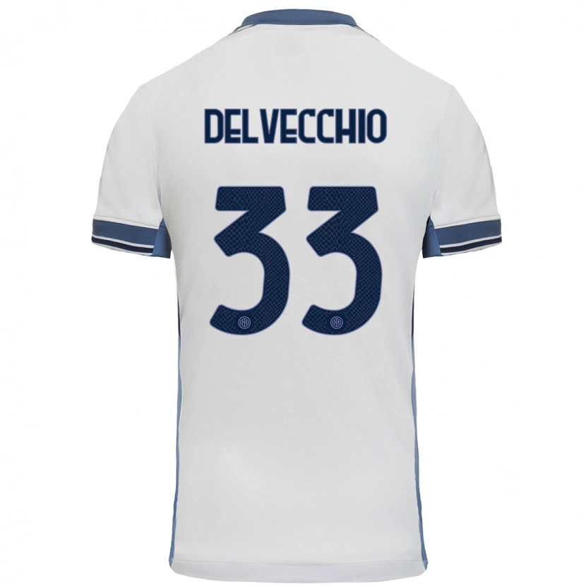 Danxen Dětské Gabriele Delvecchio #33 Bílá Šedá Daleko Hráčské Dresy 2024/25 Dres