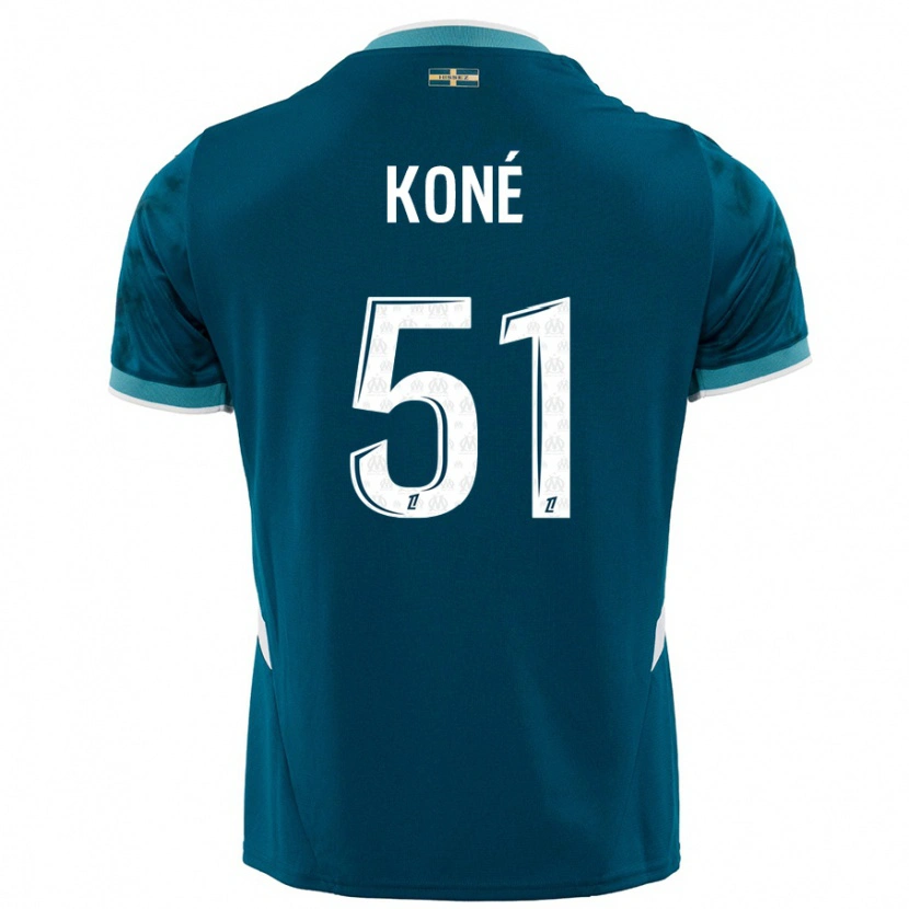Danxen Dětské Ismaël Koné #51 Tyrkysově Modré Daleko Hráčské Dresy 2024/25 Dres