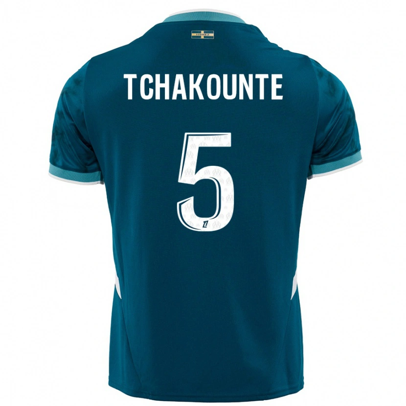Danxen Dětské Annaëlle Tchakounté #5 Tyrkysově Modré Daleko Hráčské Dresy 2024/25 Dres