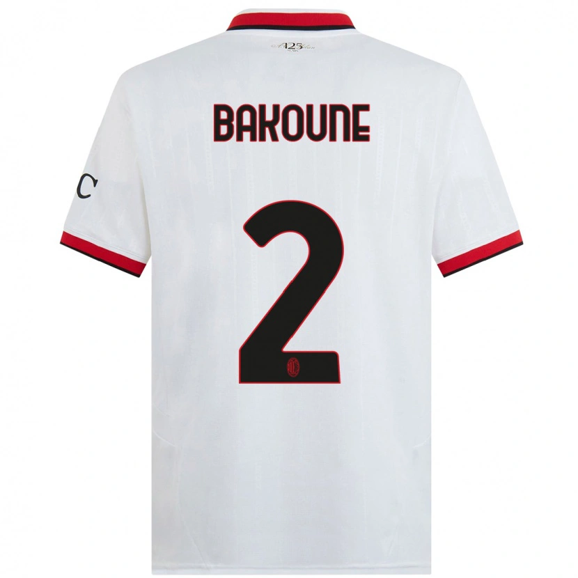 Danxen Dětské Adam Bakoune #2 Bílá Černá Červená Daleko Hráčské Dresy 2024/25 Dres