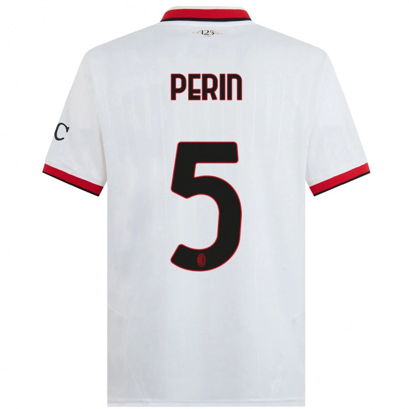 Danxen Dětské Ernesto Perin #5 Bílá Černá Červená Daleko Hráčské Dresy 2024/25 Dres
