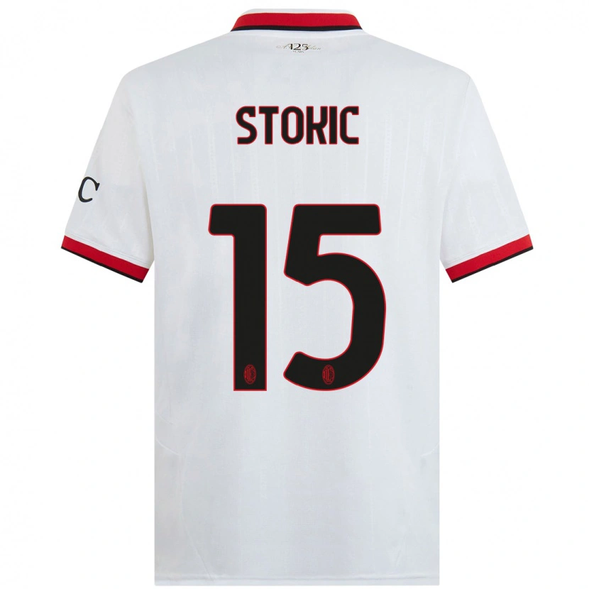 Danxen Dětské Sara Stokić #15 Bílá Černá Červená Daleko Hráčské Dresy 2024/25 Dres