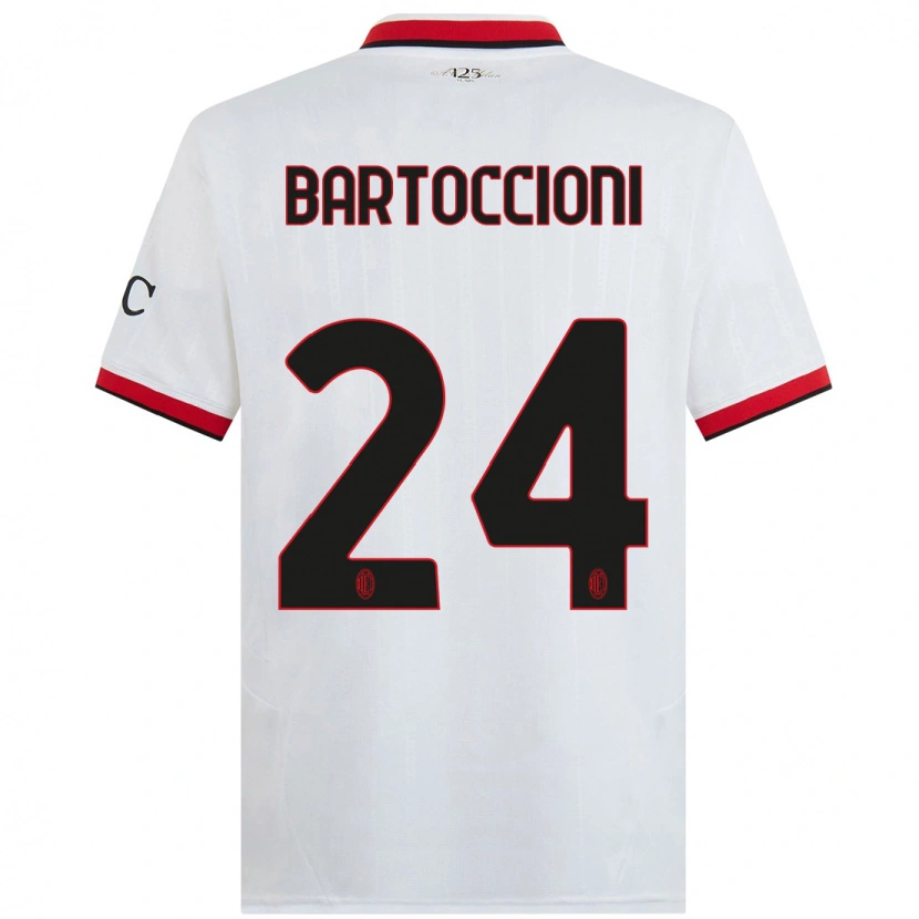 Danxen Dětské Andrea Bartoccioni #24 Bílá Černá Červená Daleko Hráčské Dresy 2024/25 Dres