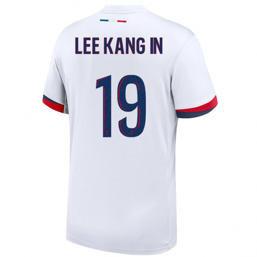 Danxen Dětské Kang-In Lee #19 Bílá Modrá Červená Daleko Hráčské Dresy 2024/25 Dres