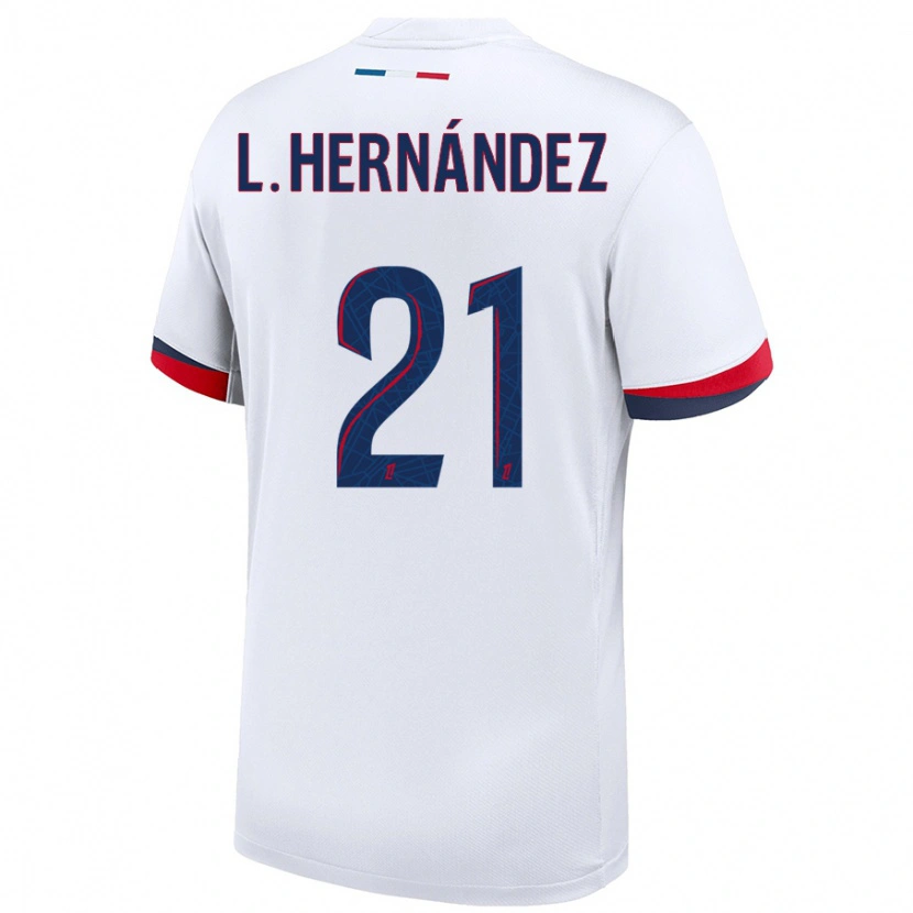Danxen Dětské Lucas Hernández #21 Bílá Modrá Červená Daleko Hráčské Dresy 2024/25 Dres
