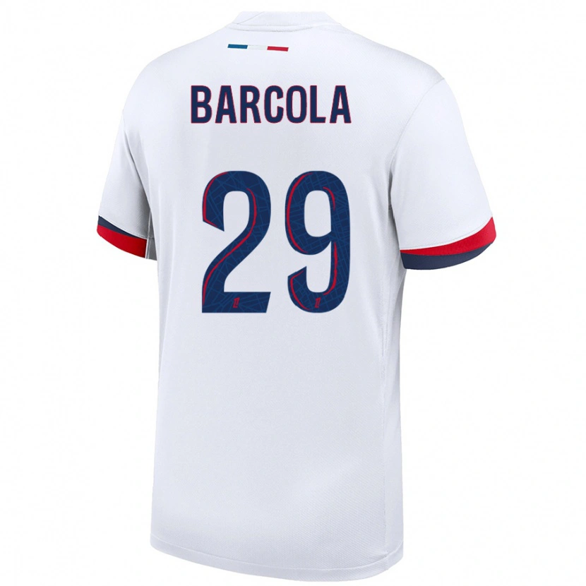 Danxen Dětské Bradley Barcola #29 Bílá Modrá Červená Daleko Hráčské Dresy 2024/25 Dres