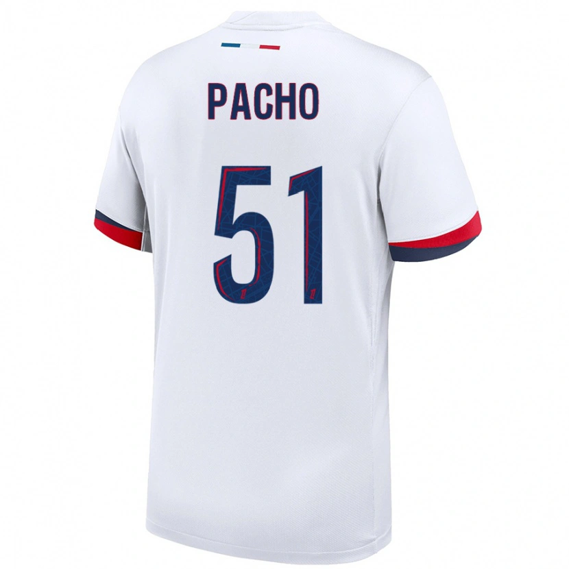 Danxen Dětské Willian Pacho #51 Bílá Modrá Červená Daleko Hráčské Dresy 2024/25 Dres