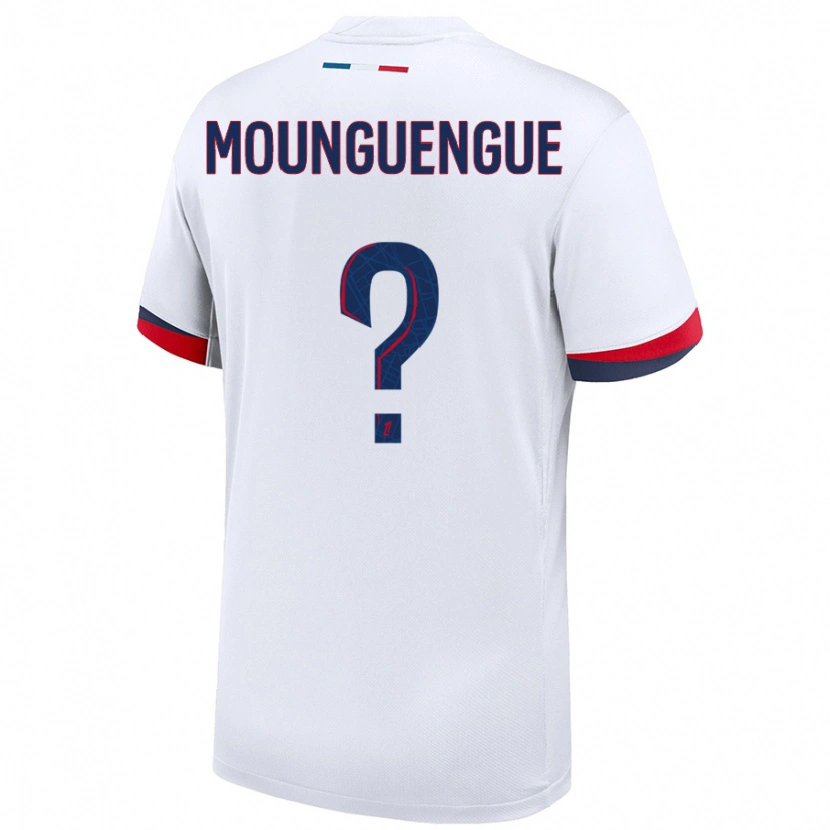 Danxen Dětské Pierre Mounguengue #0 Bílá Modrá Červená Daleko Hráčské Dresy 2024/25 Dres