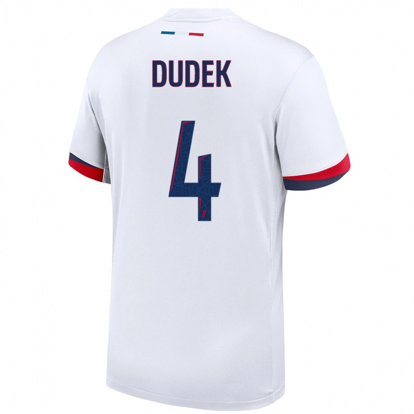 Danxen Dětské Paulina Dudek #4 Bílá Modrá Červená Daleko Hráčské Dresy 2024/25 Dres