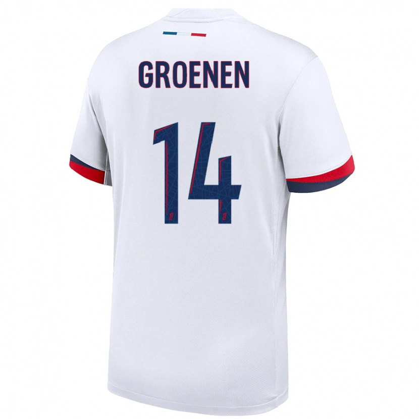 Danxen Dětské Jackie Groenen #14 Bílá Modrá Červená Daleko Hráčské Dresy 2024/25 Dres