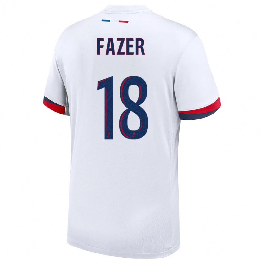 Danxen Dětské Laurina Fazer #18 Bílá Modrá Červená Daleko Hráčské Dresy 2024/25 Dres