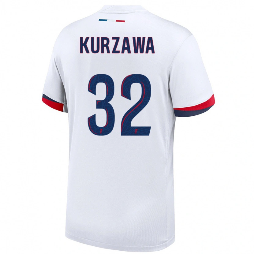 Danxen Dětské Layvin Kurzawa #32 Bílá Modrá Červená Daleko Hráčské Dresy 2024/25 Dres