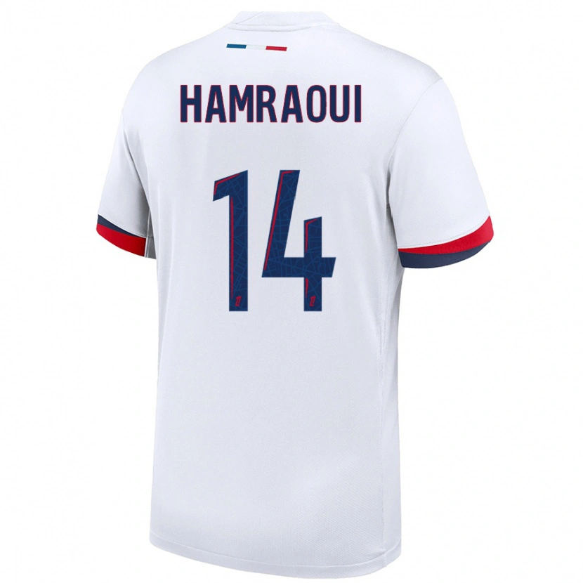 Danxen Dětské Kheira Hamraoui #14 Bílá Modrá Červená Daleko Hráčské Dresy 2024/25 Dres