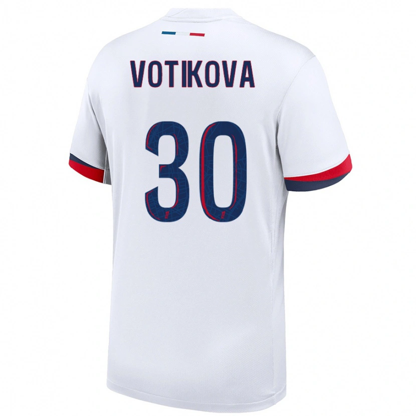 Danxen Dětské Barbora Votikova #30 Bílá Modrá Červená Daleko Hráčské Dresy 2024/25 Dres