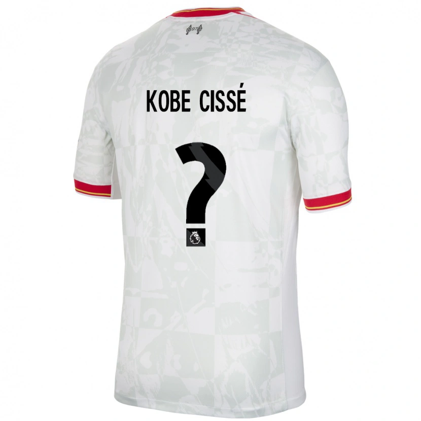 Danxen Dětské Prince Kobe Cissé #0 Bílá Červená Černá Třetí Hráčské Dresy 2024/25 Dres