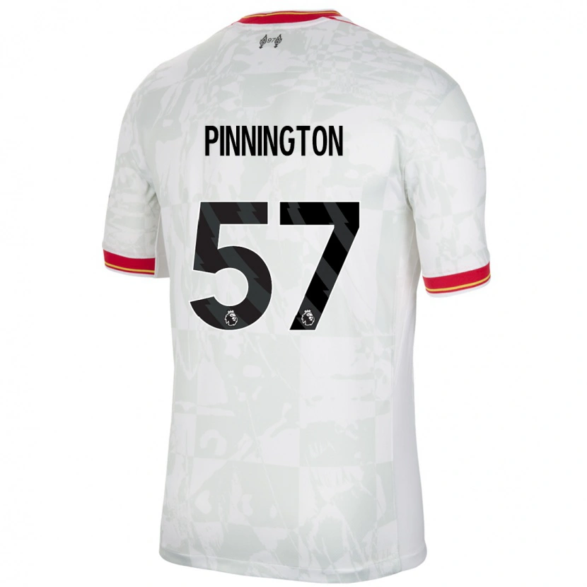 Danxen Dětské Carter Pinnington #57 Bílá Červená Černá Třetí Hráčské Dresy 2024/25 Dres