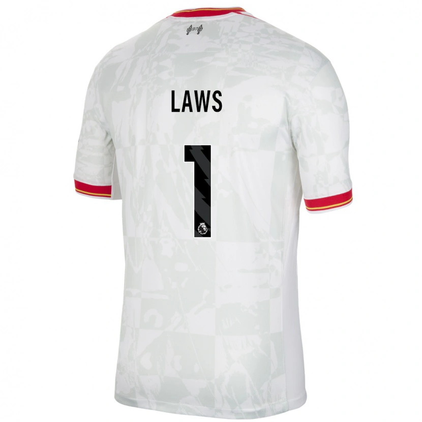 Danxen Dětské Rachael Laws #1 Bílá Červená Černá Třetí Hráčské Dresy 2024/25 Dres