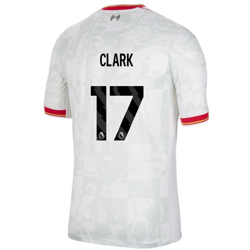 Danxen Dětské Jenna Clark #17 Bílá Červená Černá Třetí Hráčské Dresy 2024/25 Dres