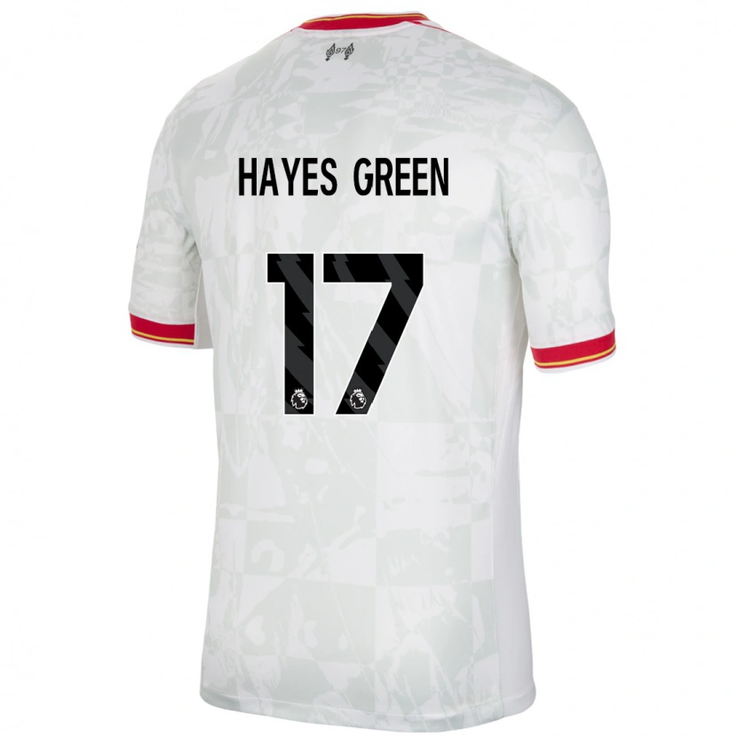 Danxen Dětské Charlie Hayes-Green #17 Bílá Červená Černá Třetí Hráčské Dresy 2024/25 Dres