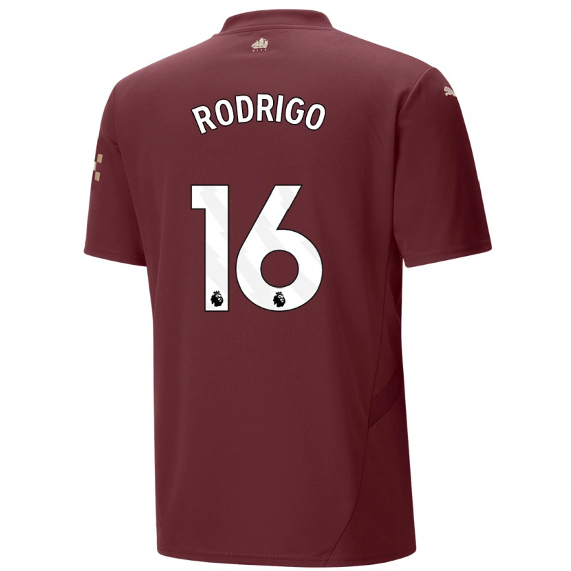 Danxen Dětské Rodri #16 Kaštanové Třetí Hráčské Dresy 2024/25 Dres