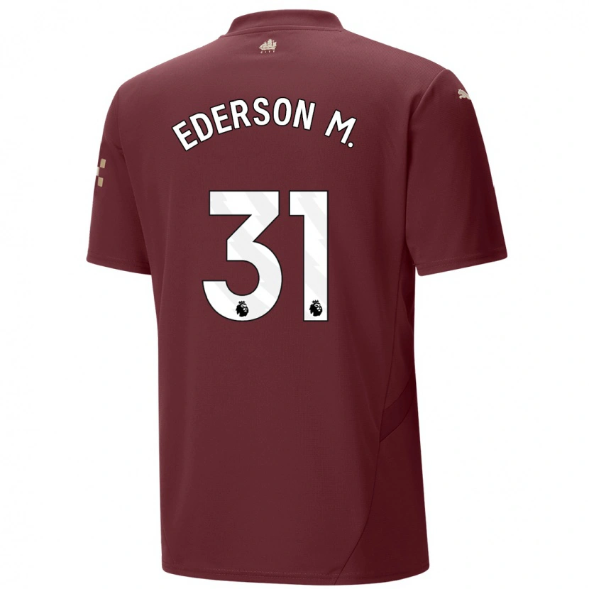 Danxen Dětské Ederson #31 Kaštanové Třetí Hráčské Dresy 2024/25 Dres