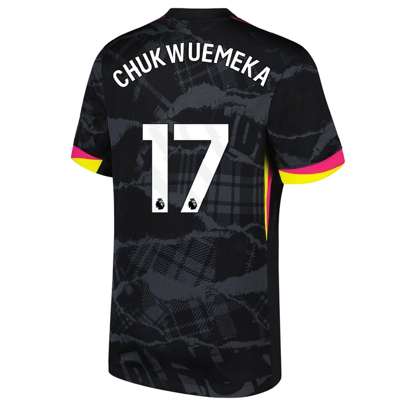 Danxen Dětské Carney Chukwuemeka #17 Černá Růžová Třetí Hráčské Dresy 2024/25 Dres