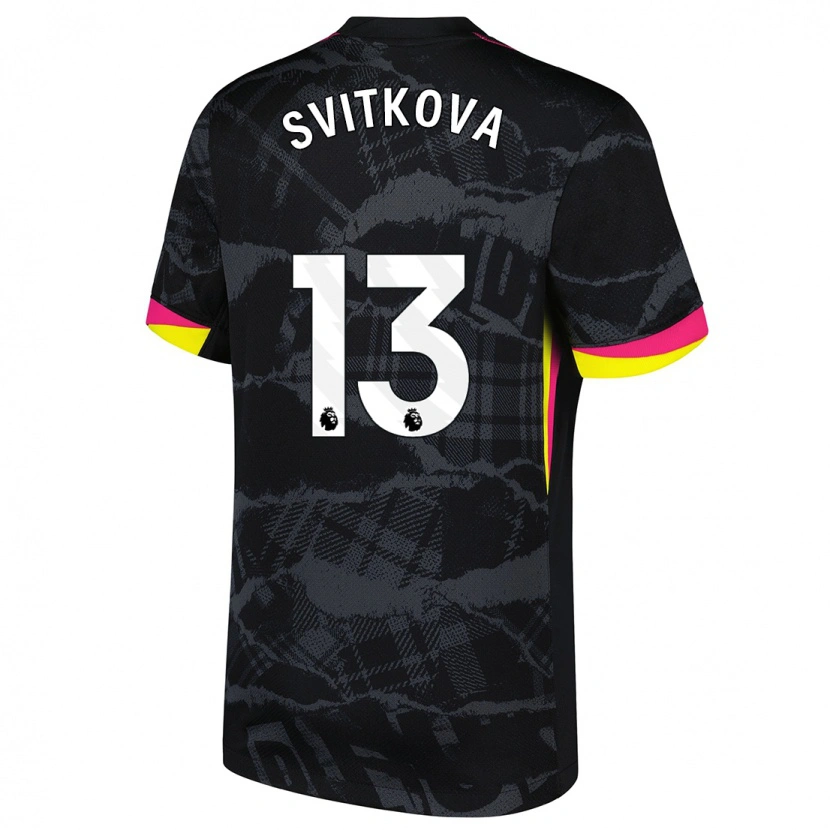 Danxen Dětské Kateřina Svitková #13 Černá Růžová Třetí Hráčské Dresy 2024/25 Dres