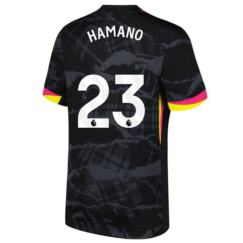 Danxen Dětské Maika Hamano #23 Černá Růžová Třetí Hráčské Dresy 2024/25 Dres