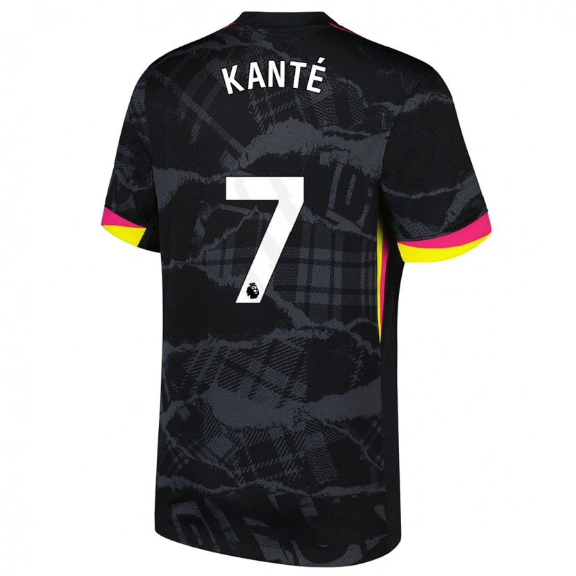 Danxen Dětské N'golo Kante #7 Černá Růžová Třetí Hráčské Dresy 2024/25 Dres