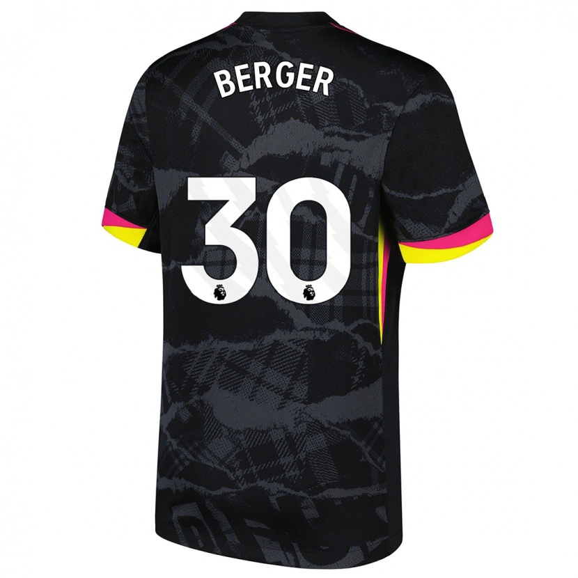 Danxen Dětské Ann-Katrin Berger #30 Černá Růžová Třetí Hráčské Dresy 2024/25 Dres