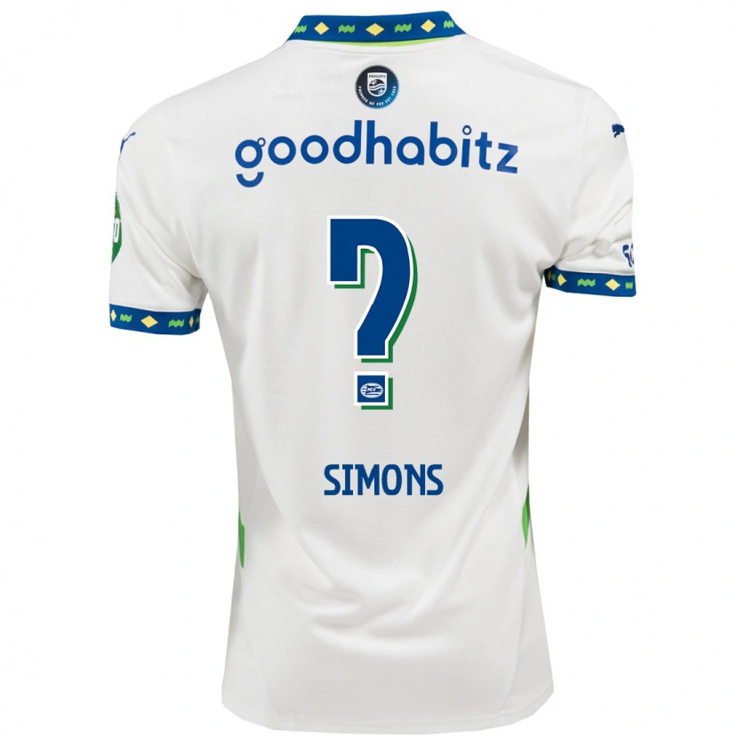 Danxen Dětské Jevon Simons #0 Bílá Tmavě Modrá Třetí Hráčské Dresy 2024/25 Dres