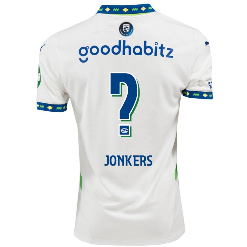 Danxen Dětské Brent Jonkers #0 Bílá Tmavě Modrá Třetí Hráčské Dresy 2024/25 Dres
