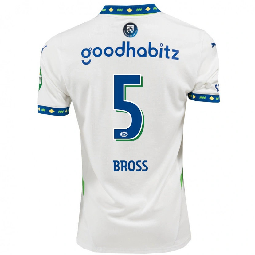 Danxen Dětské Melanie Bross #5 Bílá Tmavě Modrá Třetí Hráčské Dresy 2024/25 Dres