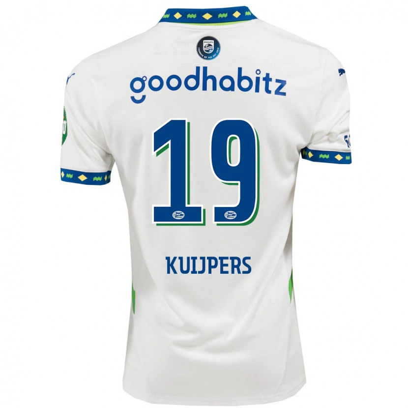 Danxen Dětské Jeslynn Kuijpers #19 Bílá Tmavě Modrá Třetí Hráčské Dresy 2024/25 Dres