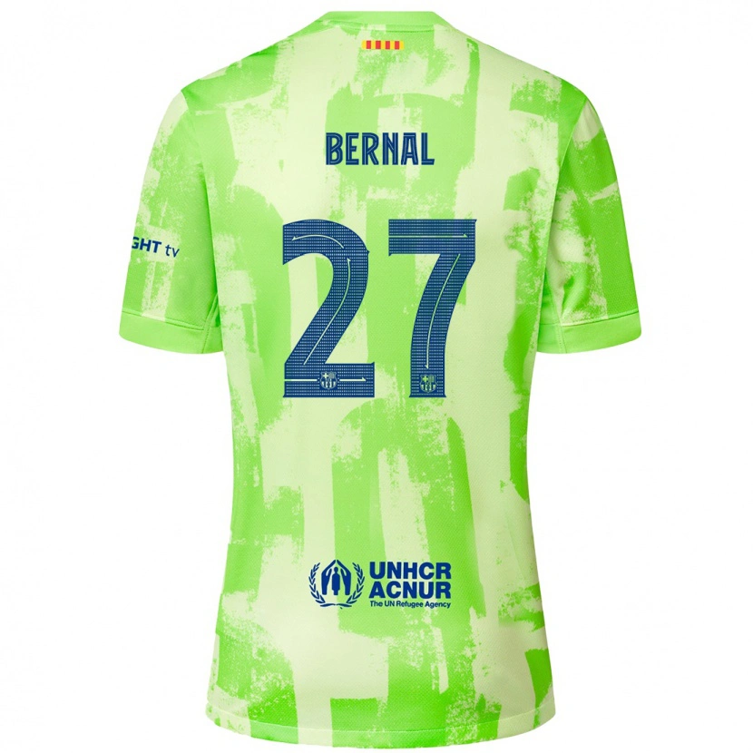 Danxen Dětské Marc Bernal #27 Vápno Třetí Hráčské Dresy 2024/25 Dres