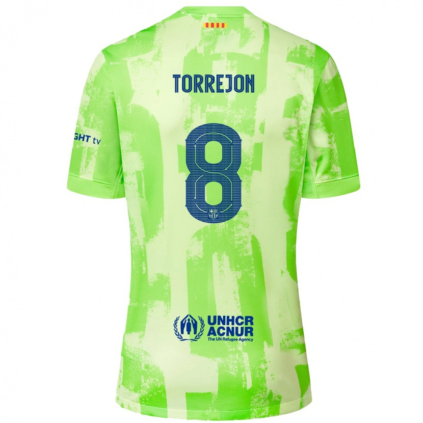 Danxen Dětské Marta Torrejón #8 Vápno Třetí Hráčské Dresy 2024/25 Dres