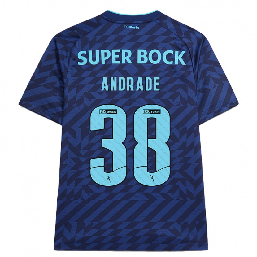 Danxen Dětské Fernando Andrade #38 Námořnická Modř Třetí Hráčské Dresy 2024/25 Dres
