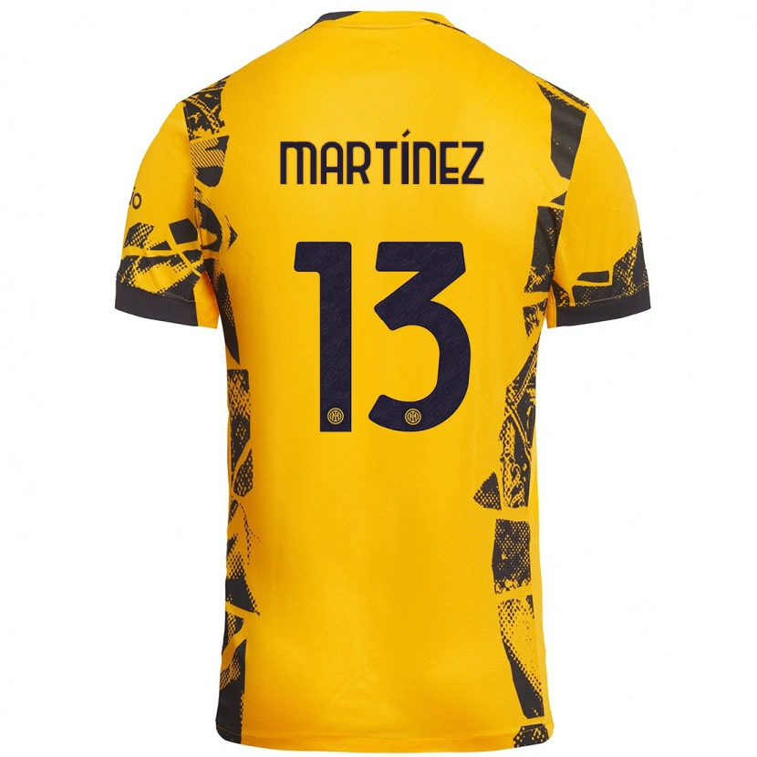 Danxen Dětské Josep Martínez #13 Zlatá Černá Třetí Hráčské Dresy 2024/25 Dres