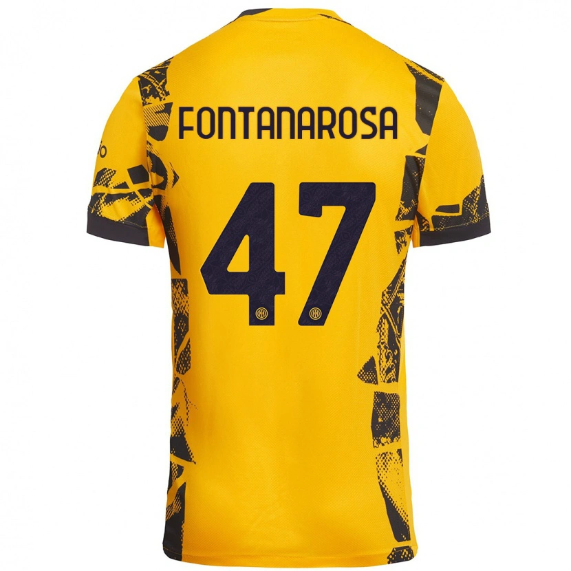 Danxen Dětské Alessandro Fontanarosa #47 Zlatá Černá Třetí Hráčské Dresy 2024/25 Dres