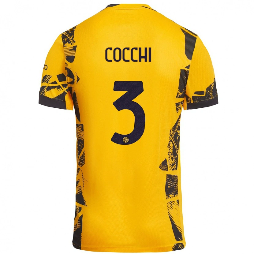 Danxen Dětské Matteo Cocchi #3 Zlatá Černá Třetí Hráčské Dresy 2024/25 Dres