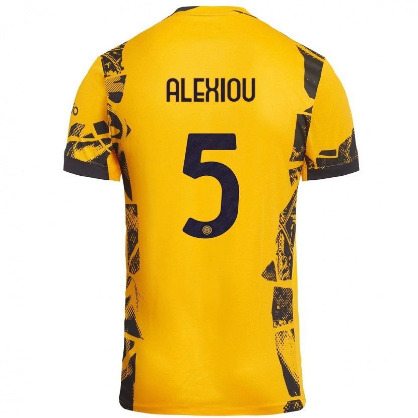 Danxen Dětské Christos Alexiou #5 Zlatá Černá Třetí Hráčské Dresy 2024/25 Dres