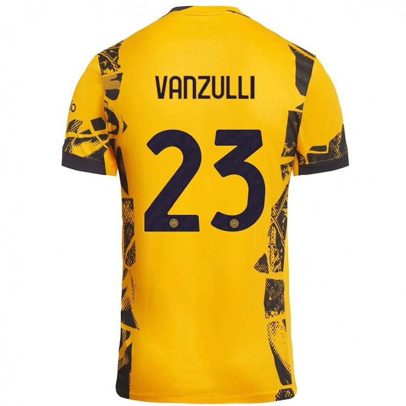 Danxen Dětské Marco Vanzulli #23 Zlatá Černá Třetí Hráčské Dresy 2024/25 Dres