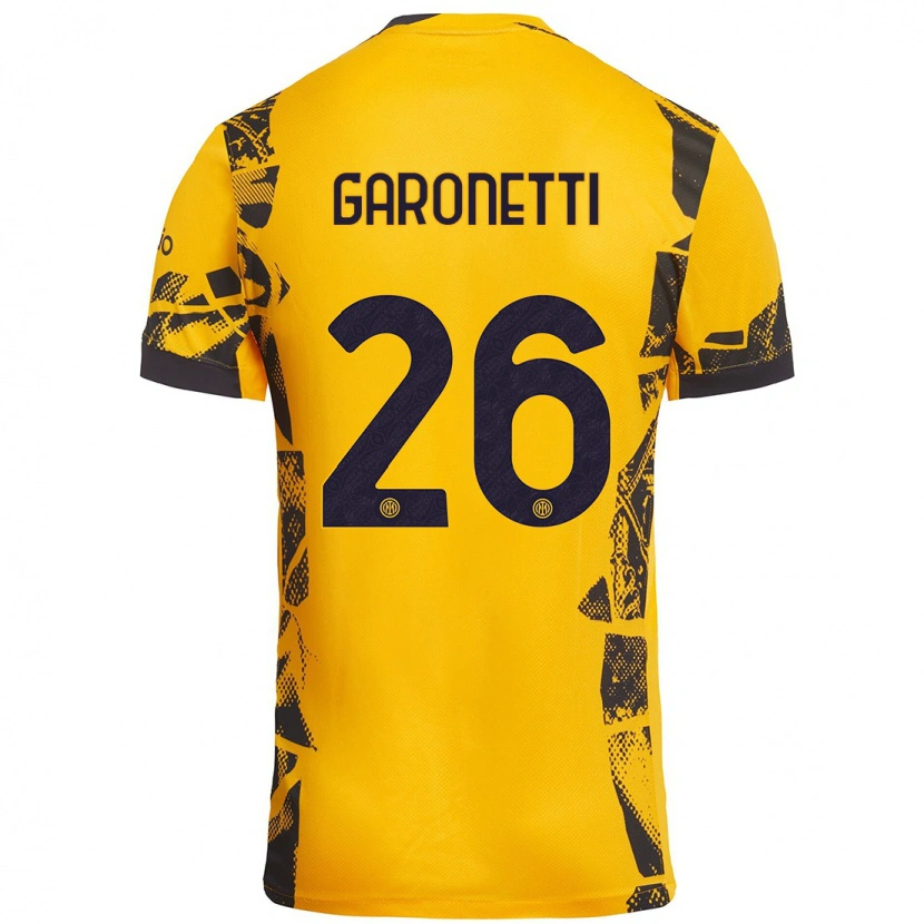 Danxen Dětské Gabriele Garonetti #26 Zlatá Černá Třetí Hráčské Dresy 2024/25 Dres