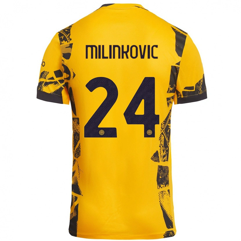 Danxen Dětské Marija Milinković #24 Zlatá Černá Třetí Hráčské Dresy 2024/25 Dres