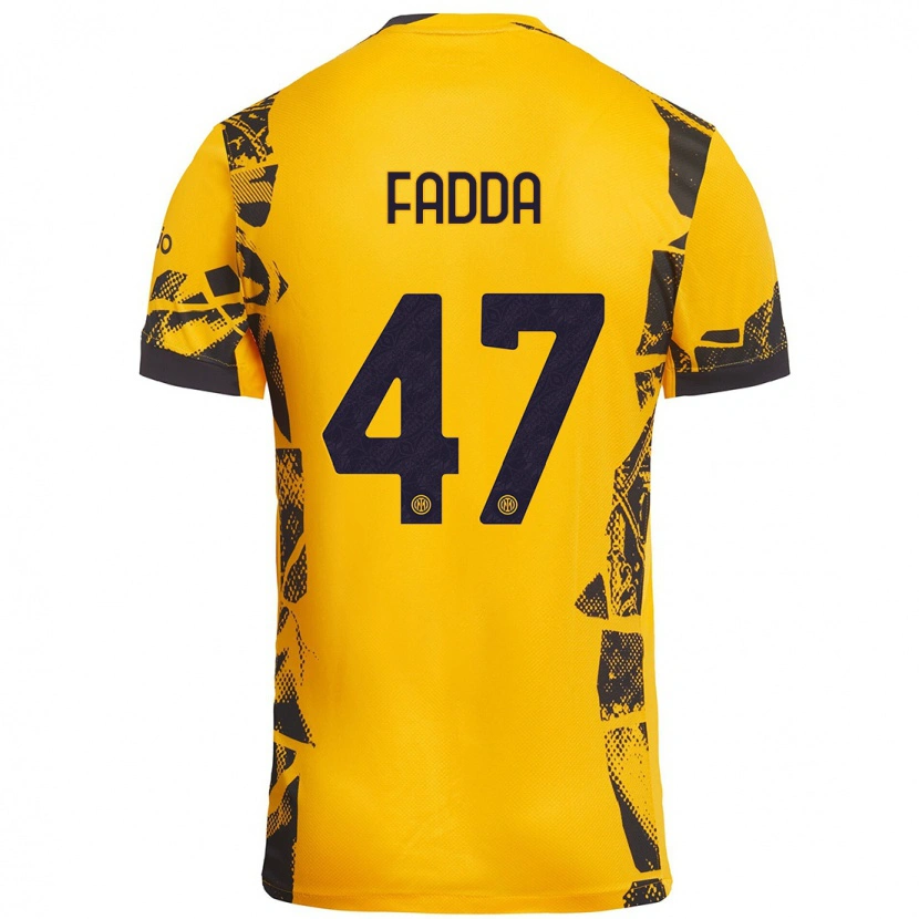 Danxen Dětské Paola Fadda #47 Zlatá Černá Třetí Hráčské Dresy 2024/25 Dres
