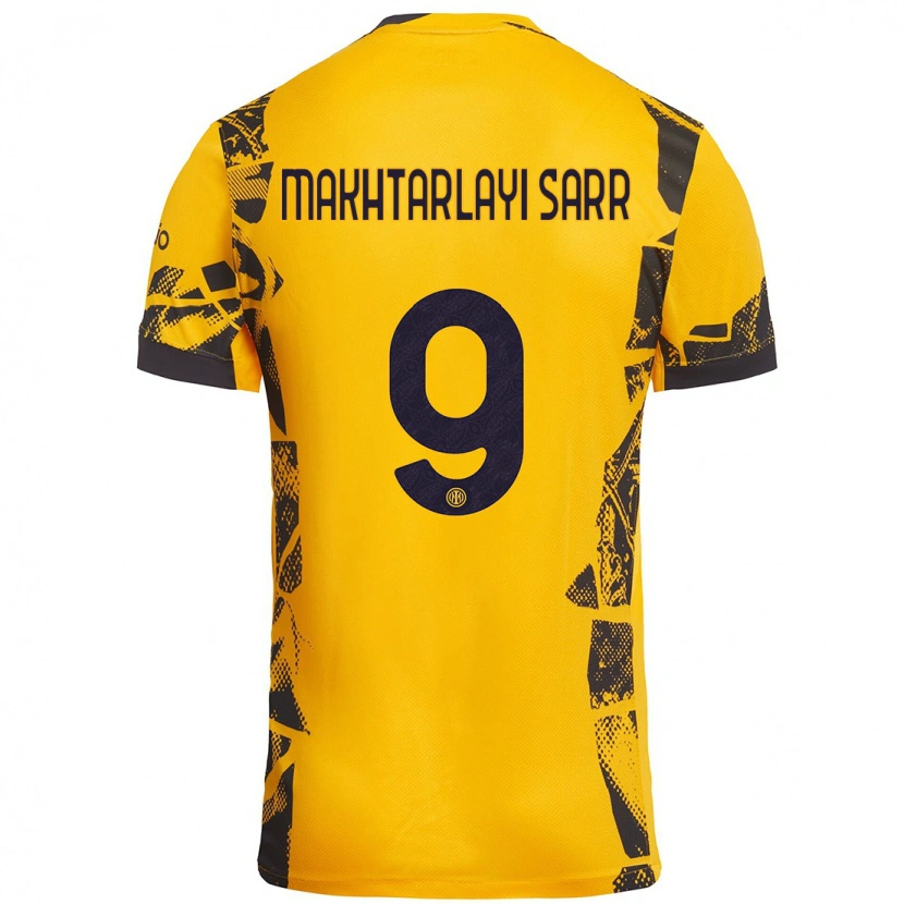 Danxen Dětské Amadou Makhtarlayi Sarr #9 Zlatá Černá Třetí Hráčské Dresy 2024/25 Dres